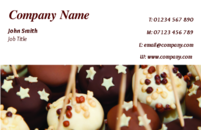This business card design with white and brown chocolate sweets is a delectable image for your business. It can be used by a patiserrie shop or caterers.