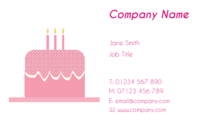 Business card designs with an image of cake, suitable for caterers.