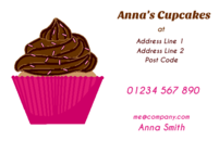 Cupcake business cards. Useful for caterers, cake and coffee shop owners.