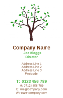 A lovely picture of a tree. These business cards will certainly help Gardeners or landscapers attract new customers. It can also be seen as a money tree for financial institutions.