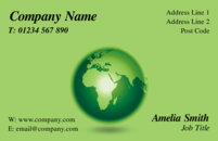 Green Business with a globe which can be used by travel agencies, anybody with a global business or an eco-friendly business.