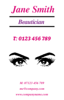 Any beautician who can make eyes as lovely as in these business cards, certainly wins my vote.