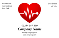 This is a simple business card design of a red heart with an ECG trace running through it to promote your business if you're in the health/medicine industry.