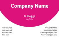 This is a simple business card template with a pink and white design that is eye catching.