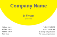 An attractive yet simple business card design with an eye catching yellow and white background.