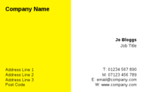 A bright yellow and white background on this business card template.