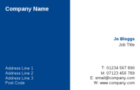 A simple business card template with a blue and white background for those of you who want a no fuss design.