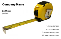 A simple business card template showing a measuring tape is ideal for a handyman, builder or carpenter.