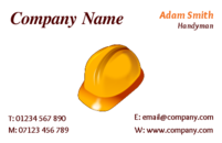 Builder business card templates with a hard hat.