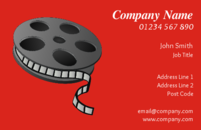 Film reels on this business card design are suitable for film and photography professionals looking for business cards.
