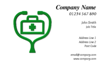 People in the health or medical trade will find these business cards useful. The business card template has an image of a medical bag and stethoscope, that will make the nature of your business very clear to your customers