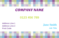 Lovely chequered background business card template.