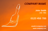 The combination of the transparent paint brush and the orange background on this business card template gives the impression that the brush is actually painting the background of the business card. Handymen, renovators, builders and carpenters will make an excellent impression on their customers with these business cards.