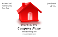 An eye catching image on this business card design of a bright red house would be ideal for anyone who deals in real estate or property or even a removals company.