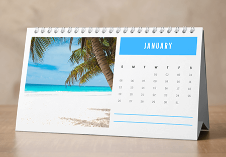 Professionally printed Slim (1/3rd A4) Desk Calendars